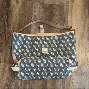 Dooney & Bourke Monogram Blue and Cream Shoulder Bag